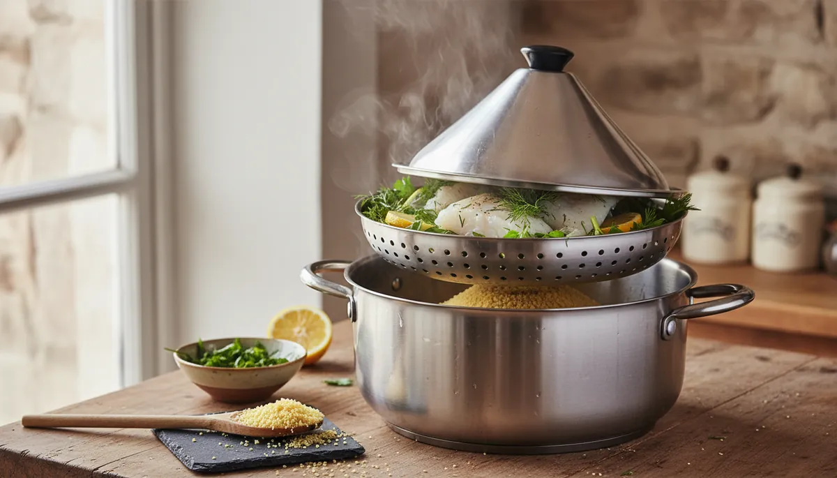 Cuire le poisson à la vapeur au couscoussier